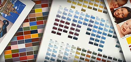 transfer printed colour chart
