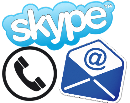 support via skype email and phone